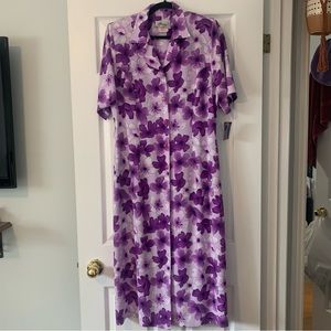 Vintage Purple Floral Maxi Dress